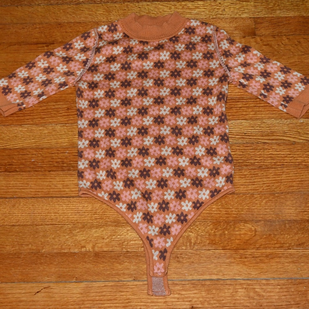 Free People Floral Retro Bodysuit